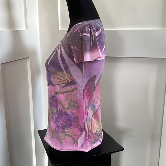 Girls butterfly cap sleeve shirt - Picture 4 of 5